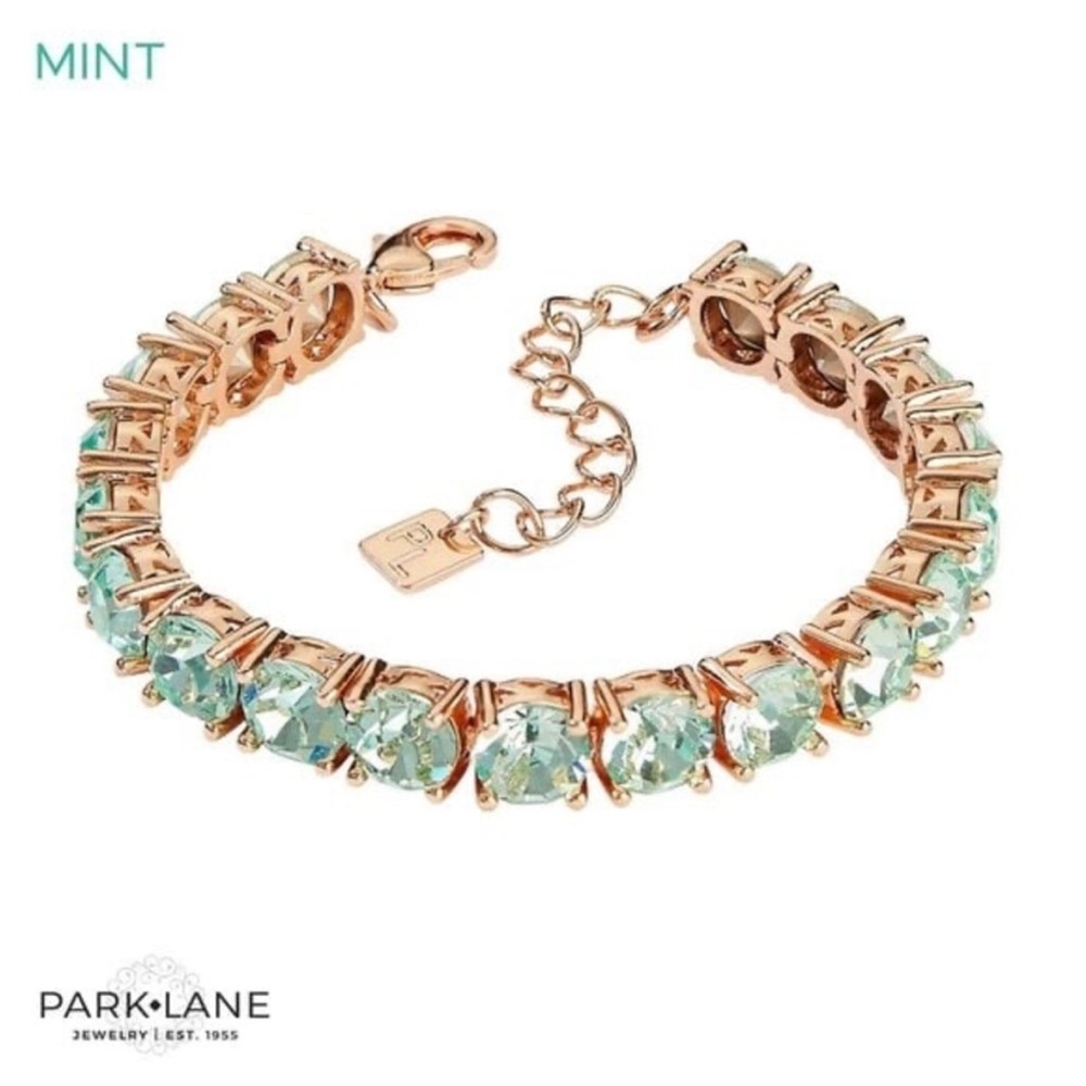 Park Lane Mint Crystal Bracelet in Rose Gold-Tone